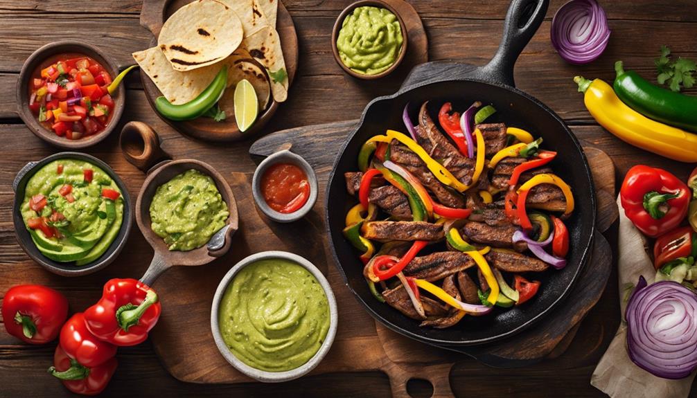 sizzling fajitas on grill