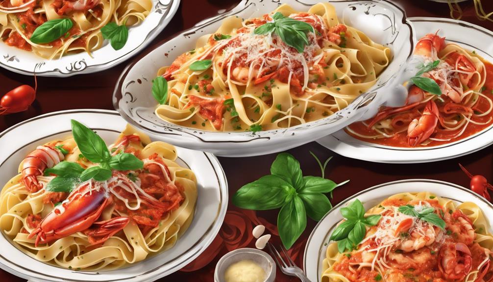 delicious pasta dishes served