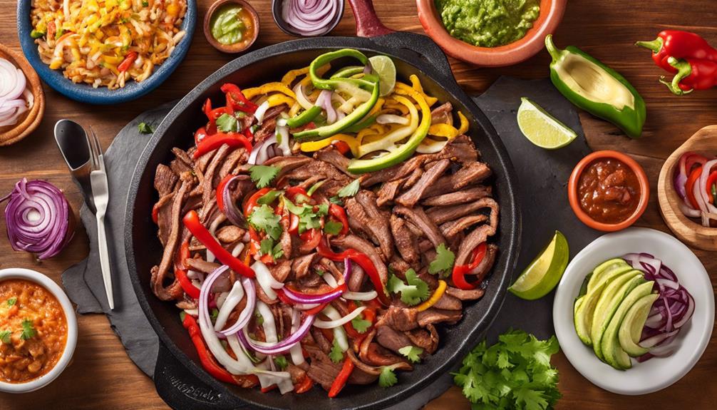 delicious sizzling steak fajitas