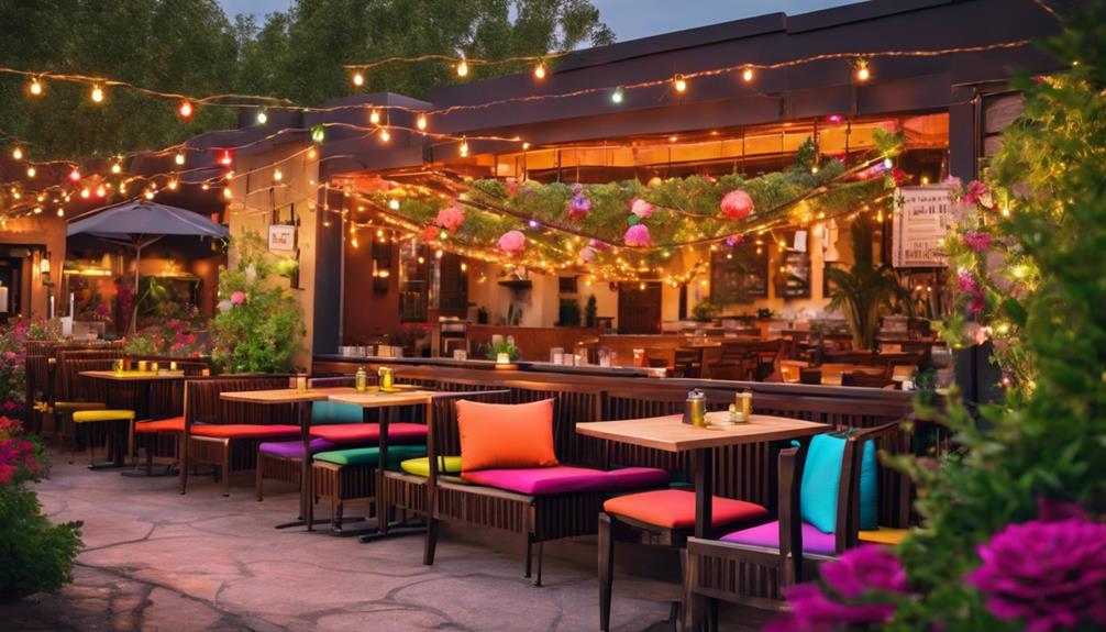 outdoor seating and ambiance